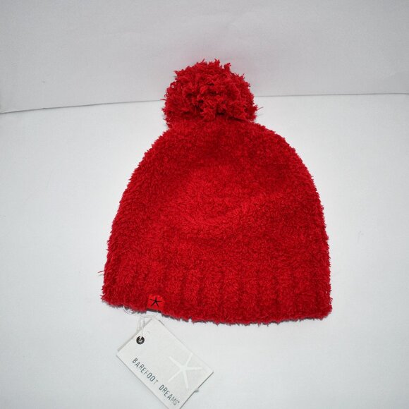 Barefoot Dreams CozyChic Pom Pom Beanie in Americana Red #BDUCC1255 NWT - Picture 1 of 3